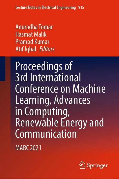 Produktbild: Proceedings of 3rd International Conference on Machine Learning, Advances in Computing, Renewable Energy and Communication