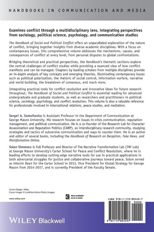 Produktbild: The Handbook of Social and Political Conflict