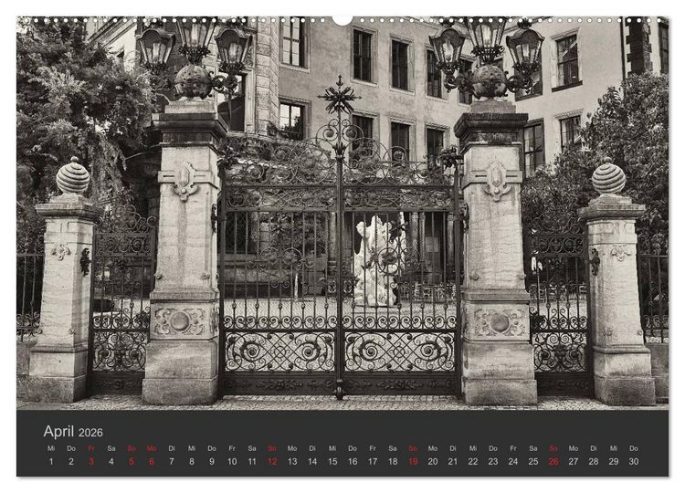 Produktbild: Dresden Schwarz Weiss 2026 (Wandkalender 2026 DIN A2 quer), CALVENDO Monatskalender