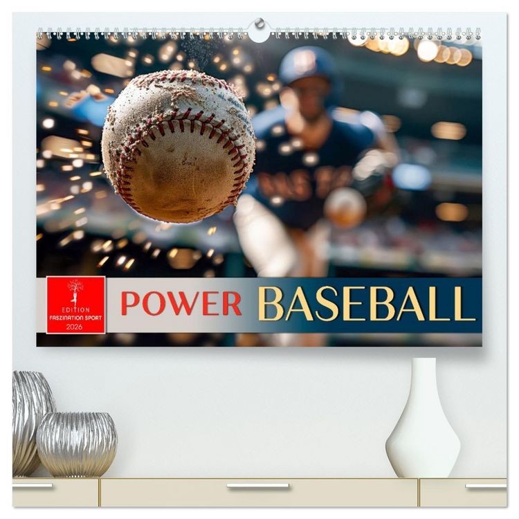 Produktbild: Power Baseball (hochwertiger Premium Wandkalender 2026 DIN A2 quer), Kunstdruck in Hochglanz