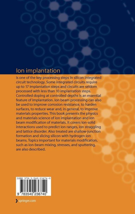 Produktbild: Ion Implantation and Synthesis of Materials