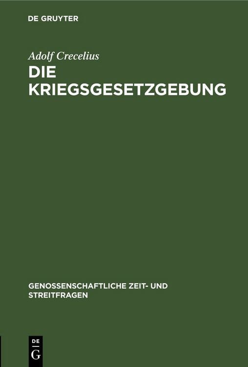 Produktbild: Die Kriegsgesetzgebung
