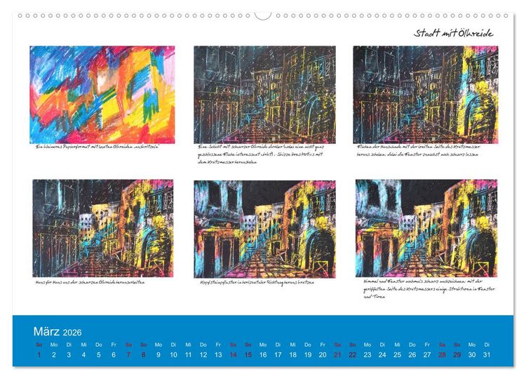 Produktbild: Mal einfach mit ! 12 ausf&uuml;hrliche Schritt f&uuml;r Schritt Anleitungen (hochwertiger Premium Wandkalender 2026 DIN A2 quer), Kunstdruck in Hochglanz