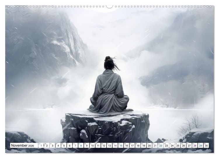 Produktbild: Meditation und weiter Horizont (hochwertiger Premium Wandkalender 2026 DIN A2 quer), Kunstdruck in Hochglanz