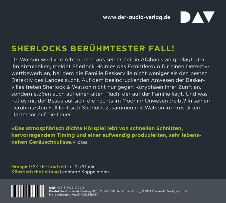 Produktbild: Sherlock & Watson – Neues aus der Baker Street: Die Bestie von Grimpen oder Der Hund der Baskervilles (Fall 8)