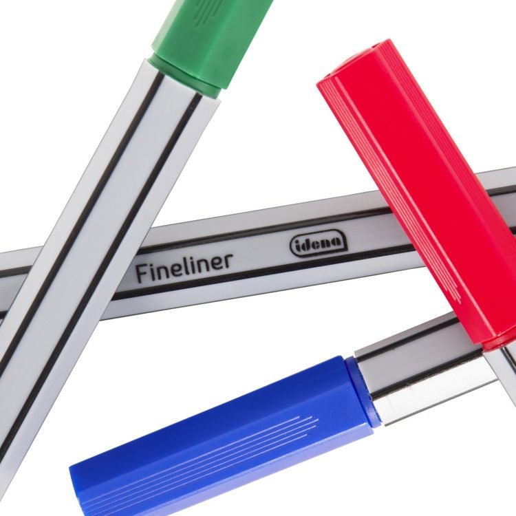 Produktbild: Idena Fineliner 0,4mm rot blau gr&uuml;n schwarz 4 St&uuml;ck
