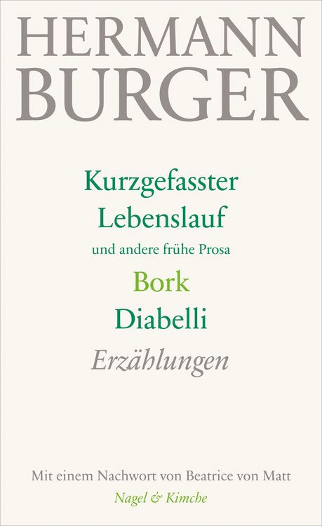 Produktbild: Kurzgefasster Lebenslauf und andere fr&uuml;he Prosa. Bork. Diabelli