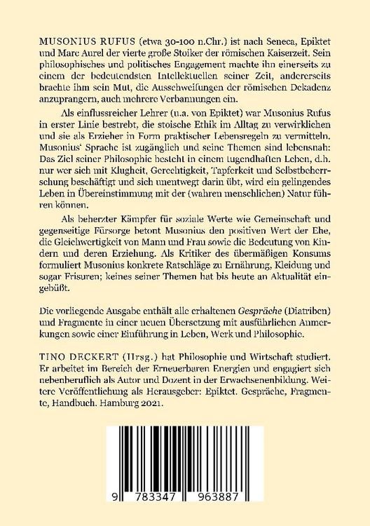 Produktbild: Der r&ouml;mische Stoiker Musonius Rufus