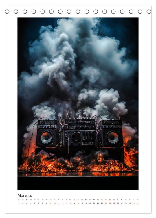 Produktbild: Musik on Fire (Tischkalender 2026 DIN A5 hoch), CALVENDO Monatskalender