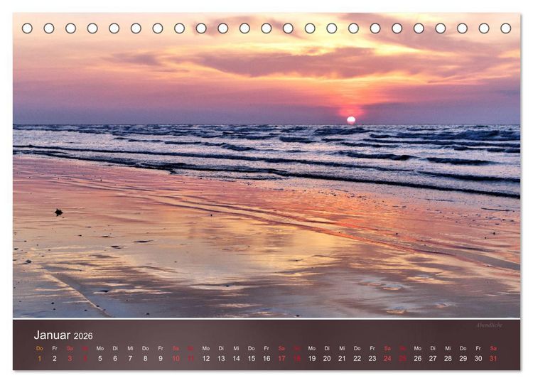 Produktbild: Farben am Meer (Tischkalender 2026 DIN A5 quer), CALVENDO Monatskalender