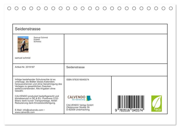 Produktbild: Seidenstrasse (Tischkalender 2026 DIN A5 quer), CALVENDO Monatskalender
