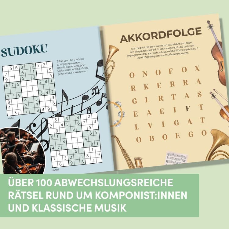 Produktbild: Das Klassik Musik-R&auml;tselbuch. R&auml;tsel und Quizfragen, die ins Ohr gehen