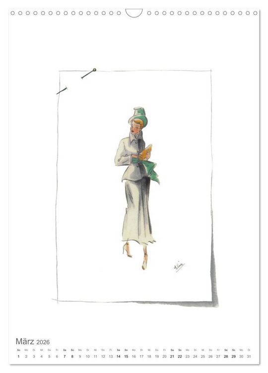 Produktbild: FIGURINEN 2026 - Fashion von 1949 - Originale von Elina Ruffinengo (Wandkalender 2026 DIN A3 hoch), CALVENDO Monatskalender