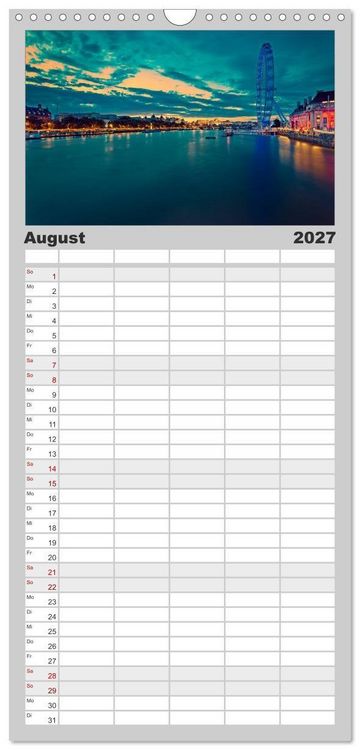 Produktbild: Familienplaner 2027 - Weltmetropole London mit 5 Spalten (Wandkalender, 21 x 45 cm) CALVENDO