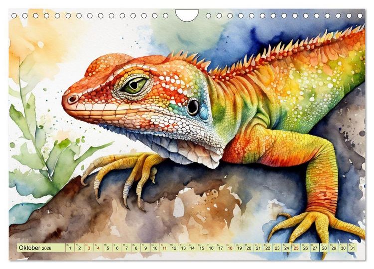 Produktbild: Farbenpr&auml;chtige Reptilien (Wandkalender 2026 DIN A4 quer), CALVENDO Monatskalender