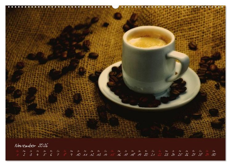Produktbild: Kaffee Genuss Jahreskalender (hochwertiger Premium Wandkalender 2026 DIN A2 quer), Kunstdruck in Hochglanz