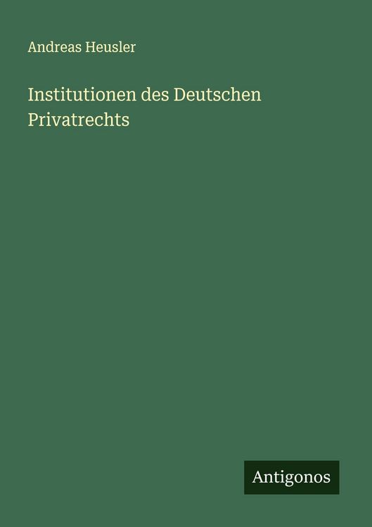 Produktbild: Institutionen des Deutschen Privatrechts