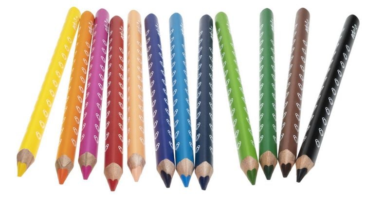 Produktbild: edu&sup3; Jumbo tri Buntstifte, 12er Set inkl. Spitzer