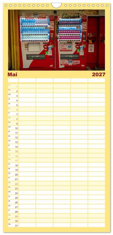 Produktbild: Familienplaner 2027 - Tokios bunte Automatenwelt mit 5 Spalten (Wandkalender, 21 x 45 cm) CALVENDO