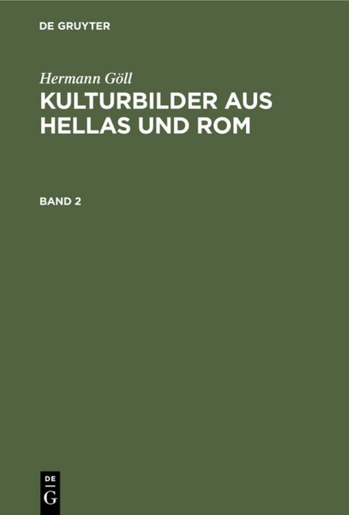 Produktbild: Kulturbilder aus Hellas und Rom. Band 2