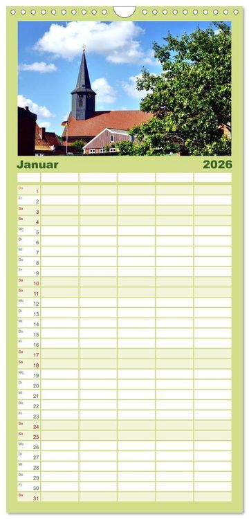 Produktbild: Familienplaner 2026 - Freiburg an der Elbe mit 5 Spalten (Wandkalender, 21 x 45 cm) CALVENDO