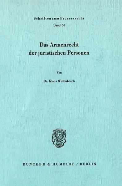 Produktbild: Das Armenrecht der juristischen Personen.