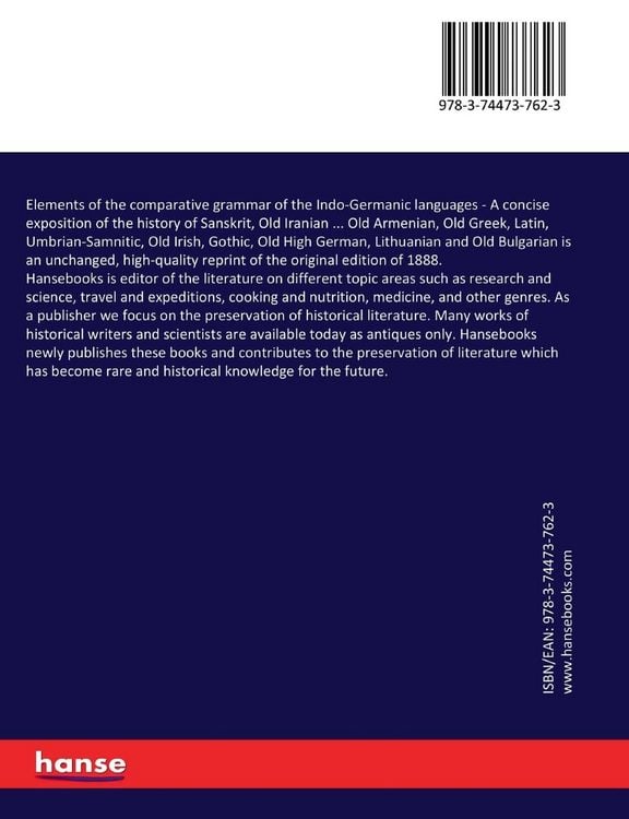 Produktbild: Elements of the comparative grammar of the Indo-Germanic languages
