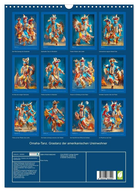 Produktbild: Omaha-Tanz. Grastanz der amerikanischen Ureinwohner (Wandkalender 2026 DIN A3 hoch), CALVENDO Monatskalender