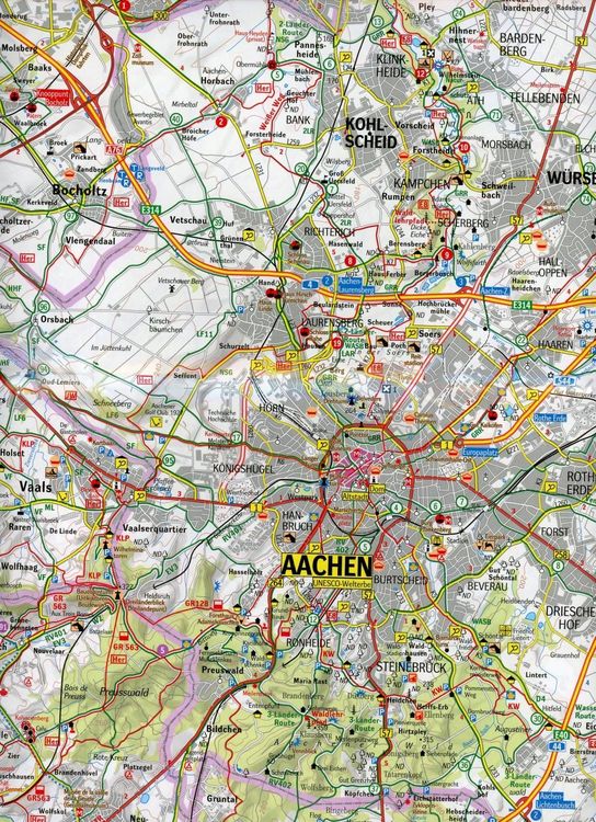 Produktbild: Euregio Aachen, Liege, Maastricht Wander- und Freizeitkarte
