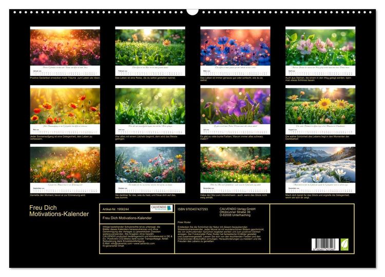 Produktbild: Freu Dich Motivations-Kalender (Wandkalender 2026 DIN A2 quer), CALVENDO Monatskalender