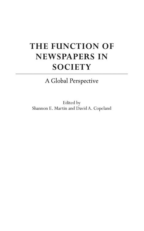 Produktbild: The Function of Newspapers in Society