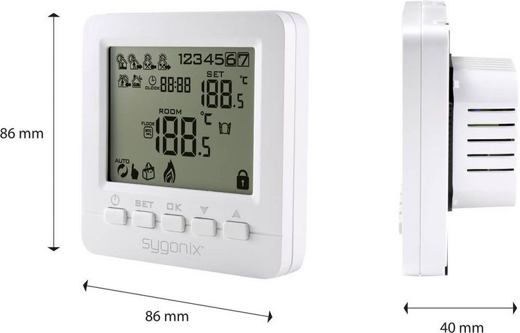 Produktbild: Sygonix SY-4500818 Raumthermostat Unterputz Wochenprogramm 1St.