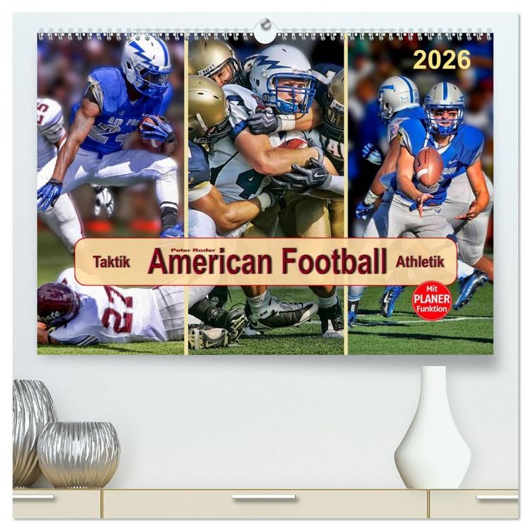 Produktbild: American Football - Taktik und Athletik (hochwertiger Premium Wandkalender 2026 DIN A2 quer), Kunstdruck in Hochglanz