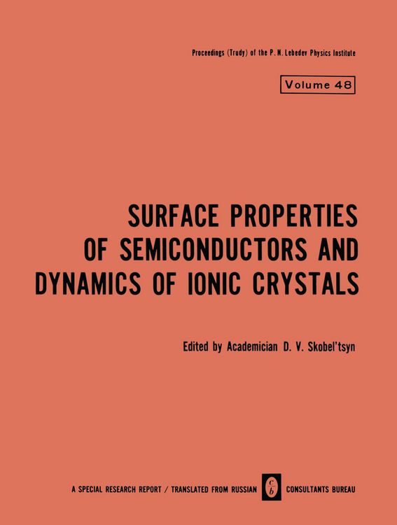 Produktbild: Surface Properties of Semiconductors and Dynamics of Ionic Crystals