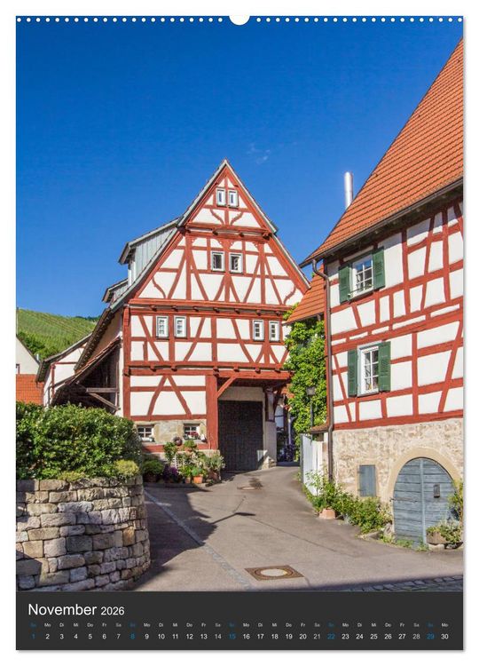 Produktbild: Str&uuml;mpfelbach - Fachwerkh&auml;user (hochwertiger Premium Wandkalender 2026 DIN A2 hoch), Kunstdruck in Hochglanz