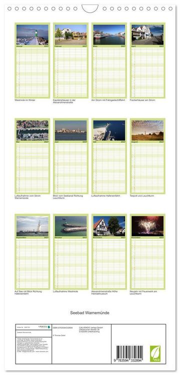 Produktbild: Familienplaner 2027 - Seebad Warnem&uuml;nde mit 5 Spalten (Wandkalender, 21 x 45 cm) CALVENDO