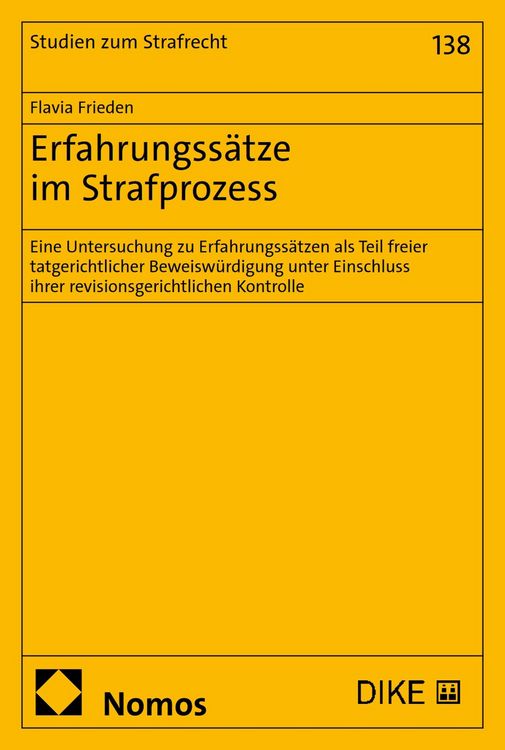 Produktbild: Erfahrungss&auml;tze im Strafprozess
