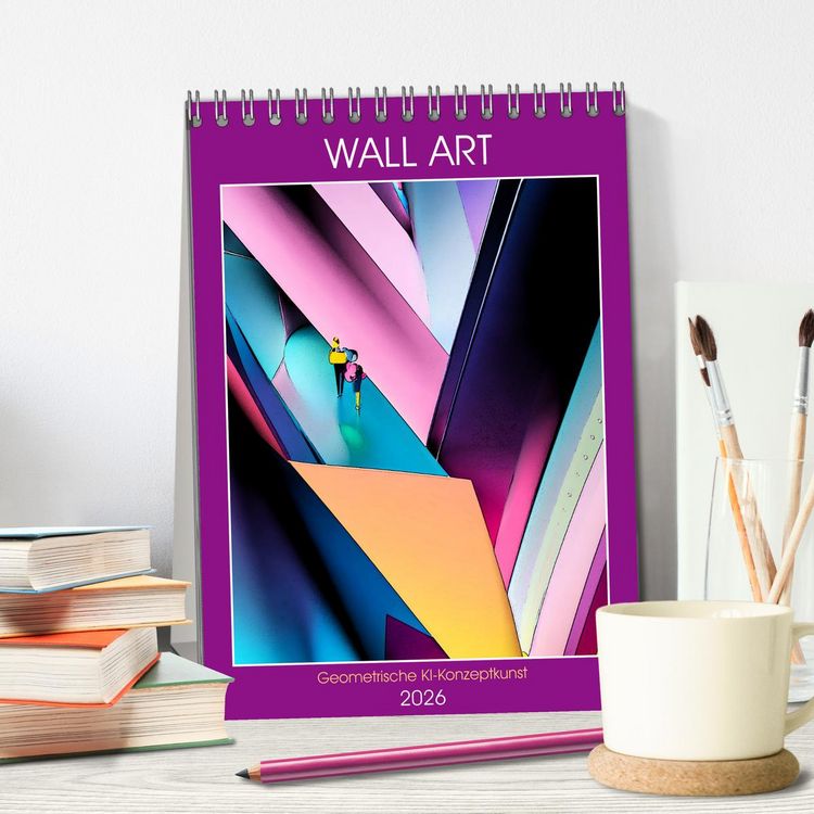 Produktbild: WALL ART Geometrische Konzeptkunst (Tischkalender 2026 DIN A5 hoch), CALVENDO Monatskalender