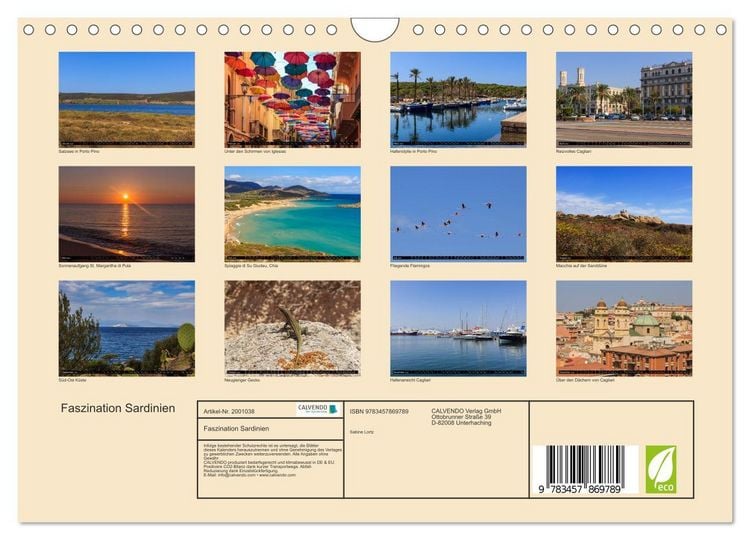Produktbild: Faszination Sardinien (Wandkalender 2026 DIN A4 quer), CALVENDO Monatskalender