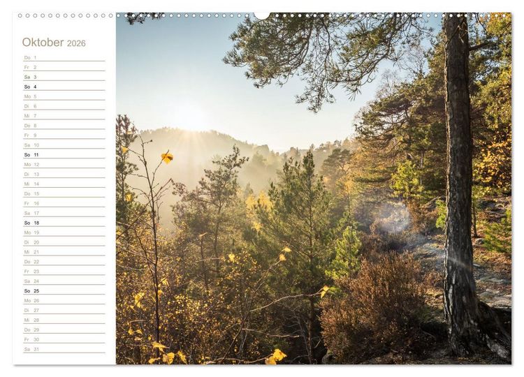 Produktbild: Der Sonne entgegen &ndash; Elbsandstein (Wandkalender 2026 DIN A2 quer), CALVENDO Monatskalender