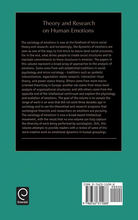 Produktbild: Theory and Research on Human Emotions