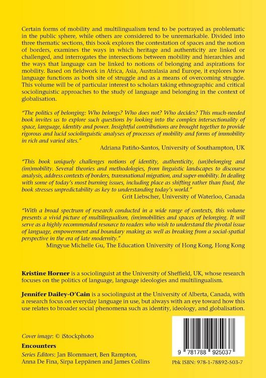 Produktbild: Multilingualism, (Im)mobilities and Spaces of Belonging
