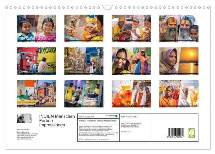 Produktbild: INDIEN Menschen Farben Impressionen (Wandkalender 2026 DIN A3 quer), CALVENDO Monatskalender