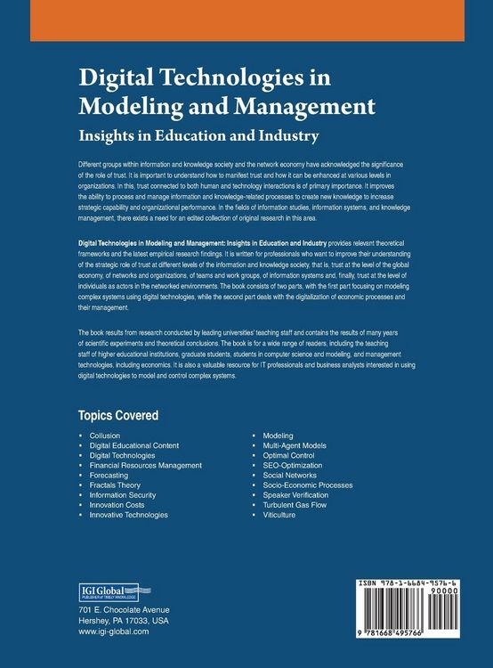 Produktbild: Digital Technologies in Modeling and Management
