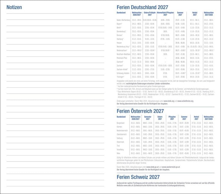 Produktbild: Wochen-Taschenkalender, schwarz 2027
