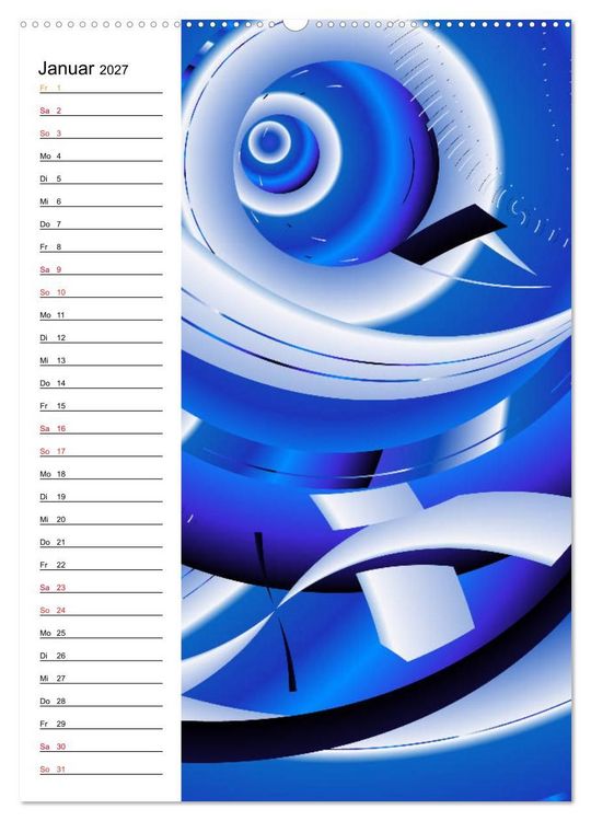Produktbild: Geometrische Raumeindr&uuml;cke Planer (hochwertiger Premium Wandkalender 2027 DIN A2 hoch), Kunstdruck in Hochglanz