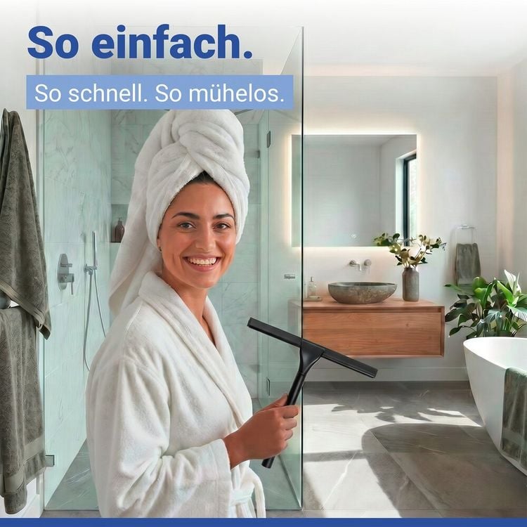 Produktbild: Vacuum-Loc&reg; Duschabzieher Schwarz, aus rostfreiem Edelstahl