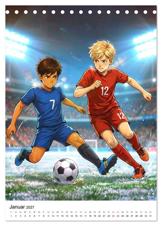 Produktbild: Level Up &ndash; Fu&szlig;ballhelden (Tischkalender 2027 DIN A5 hoch), CALVENDO Monatskalender