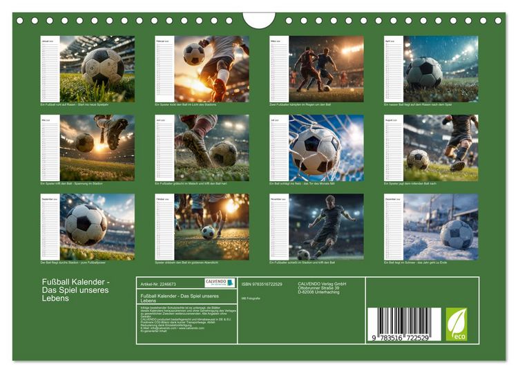 Produktbild: Fu&szlig;ball Kalender - Das Spiel unseres Lebens (Wandkalender 2026 DIN A4 quer), CALVENDO Monatskalender