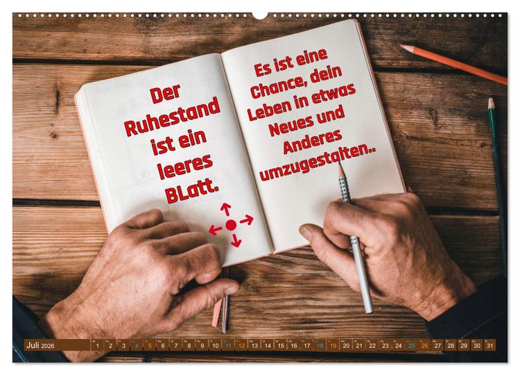 Produktbild: Ruhestand - das Leben neu entdecken (Wandkalender 2026 DIN A2 quer), CALVENDO Monatskalender